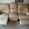Genuine La-Z-Boy cream 3 seater reclining metal sofa/settee