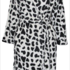 cow print dressing gown