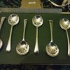 set off six Solid silver Dessert spoons hallmarked 1894