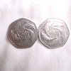 2 GIBRALTER 50p coins 1997 and 1999
