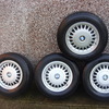 SET OF 4 E34 BMW REFURBED CAR WHEELS WITH NEW TYRES MAY FIT 7 SERIES BMW