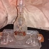 glass decantie with two shot gun glasses