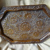 ANTIQUE HAND CARVED WOODEN OAK PLAQUE ROCOCO FLORAL SUNFLOWERS