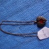 heart chain necklace,   with red stone inside