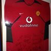 Signed and framed 2002 Manchester United shirt