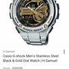 Casino G Shock Gold and Black with stainless steel strap