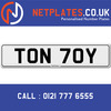 TON 70Y Registration Number Private Plate Cherished Number Car Registration Personalised Plate