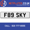 F89 SKY Registration Number Private Plate Cherished Number Car Registration Personalised Plate