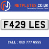 F429 LES Registration Number Private Plate Cherished Number Car Registration Personalised Plate