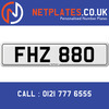 FHZ 880 Registration Number Private Plate Cherished Number Car Registration Personalised Plate