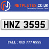 HNZ 2595 Registration Number Private Plate Cherished Number Car Registration Personalised Plate