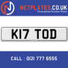 K17 TOD Registration Number Private Plate Cherished Number Car Registration Personalised Plate