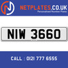 NIW 3660 Registration Number Private Plate Cherished Number Car Registration Personalised Plate