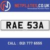 RAE 53A Registration Number Private Plate Cherished Number Car Registration Personalised Plate