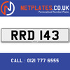 RRD 143 Registration Number Private Plate Cherished Number Car Registration Personalised Plate