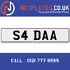 S4 DAA Registration Number Private Plate Cherished Number Car Registration Personalised Plate