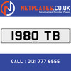 1980 TB Registration Number Private Plate Cherished Number Car Registration Personalised Plate