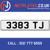 3383 TJ Registration Number Private Plate Cherished Number Car Registration Personalised Plate