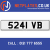 5241 VB Registration Number Private Plate Cherished Number Car Registration Personalised Plate