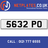 5632 PO Registration Number Private Plate Cherished Number Car Registration Personalised Plate