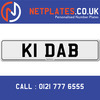 K1 DAB Registration Number Private Plate Cherished Number Car Registration Personalised Plate