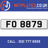 FO 8879 Registration Number Private Plate Cherished Number Car Registration Personalised Plate