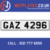 GAZ 4296 Registration Number Private Plate Cherished Number Car Registration Personalised Plate