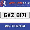 GAZ 8171 Registration Number Private Plate Cherished Number Car Registration Personalised Plate