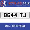 8644 TJ Registration Number Private Plate Cherished Number Car Registration Personalised Plate