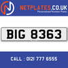 BIG 8363 Registration Number Private Plate Cherished Number Car Registration Personalised Plate