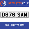 D876 SAM Registration Number Private Plate Cherished Number Car Registration Personalised Plate