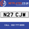 N27 CJW Registration Number Private Plate Cherished Number Car Registration Personalised Plate