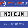 N31 CJM Registration Number Private Plate Cherished Number Car Registration Personalised Plate