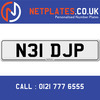 N31 DJP Registration Number Private Plate Cherished Number Car Registration Personalised Plate
