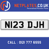 N123 DJH Registration Number Private Plate Cherished Number Car Registration Personalised Plate
