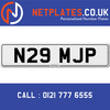 N29 MJP Registration Number Private Plate Cherished Number Car Registration Personalised Plate