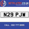 N29 PJW Registration Number Private Plate Cherished Number Car Registration Personalised Plate