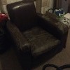 Distressed faux leather chair