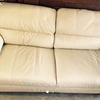 Cream leather sofa and chair