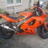 Yamaha 600r super bike orange 1300