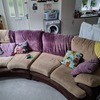 Large beige corner sofa
