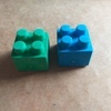 2 Lego shaped erasers