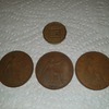 4 coins, 3p coin & 1p coin x3