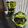 Motocross helmet and boots
