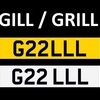 GILL / GRILL Number Plate Reg