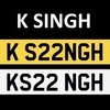 K SINGH Cherished Number Plate