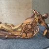 Carved Wooden Motorcycle.