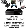 Xbox one with wheel and stand