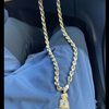 gold Rope chain diamond pendant