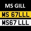 MS GILL Cherished Number Plate